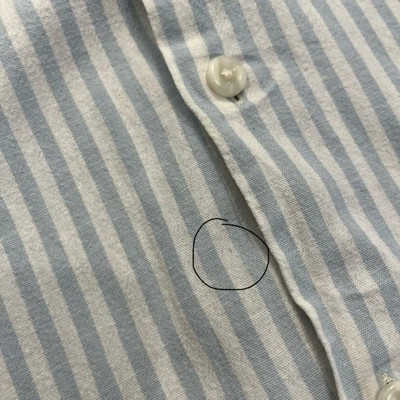 Jack&Jones Men's Button Up Striped Short Sleeve Shirt - Blue - Picture 5 of 9